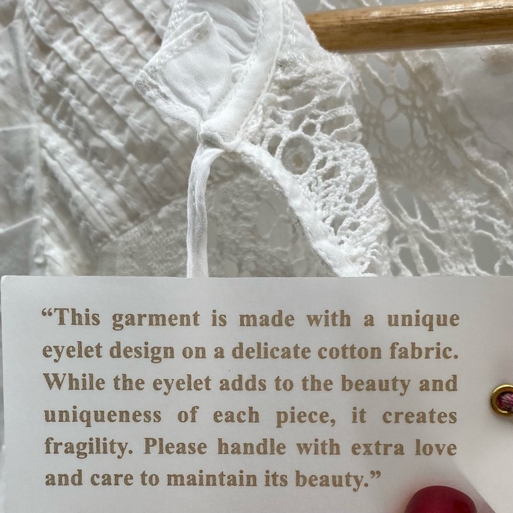 NWT LoveShackFancy Isidore White Boho Lace Ruffle Mini Dress Size Small - Picture 9 of 14